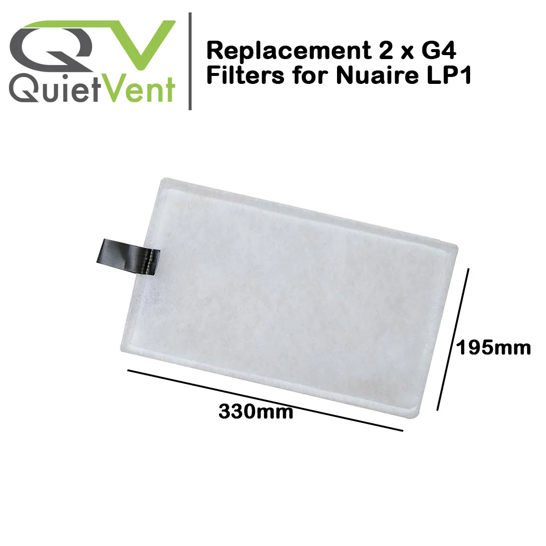 Replacement 2 x G4 Filters for Nuaire LP1 Heat Recovery Unit - Image 2