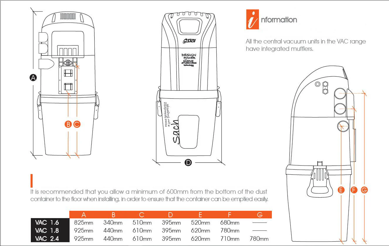 Sachvac Dynamic 2.4 Central Vacuum Unit - Image 2